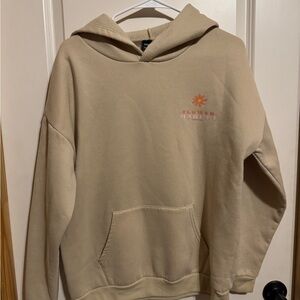 SHEIN Cream Hoodie with Flower Market Design | Size Large‎
